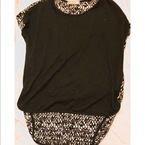 Bloomingdales Black Snakeskin High-Low Cut Top